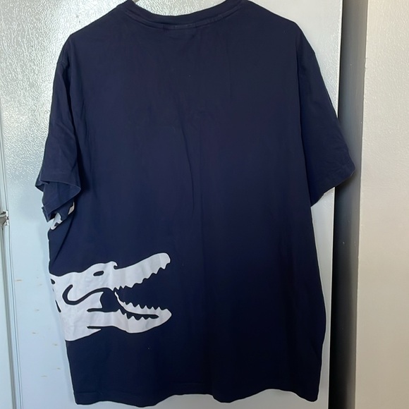 Lacoste Men’s Navy Jersey T-Shirt with a big Lacoste Crocodile Logo us:3XL fr:8 - Picture 5 of 5